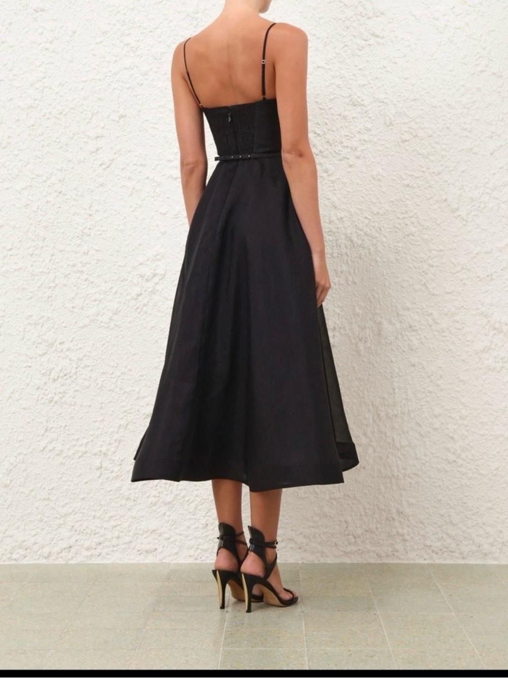 Zimmermann Black 2 Medium Luna Structured Midi Dress - Picture 2 of 6